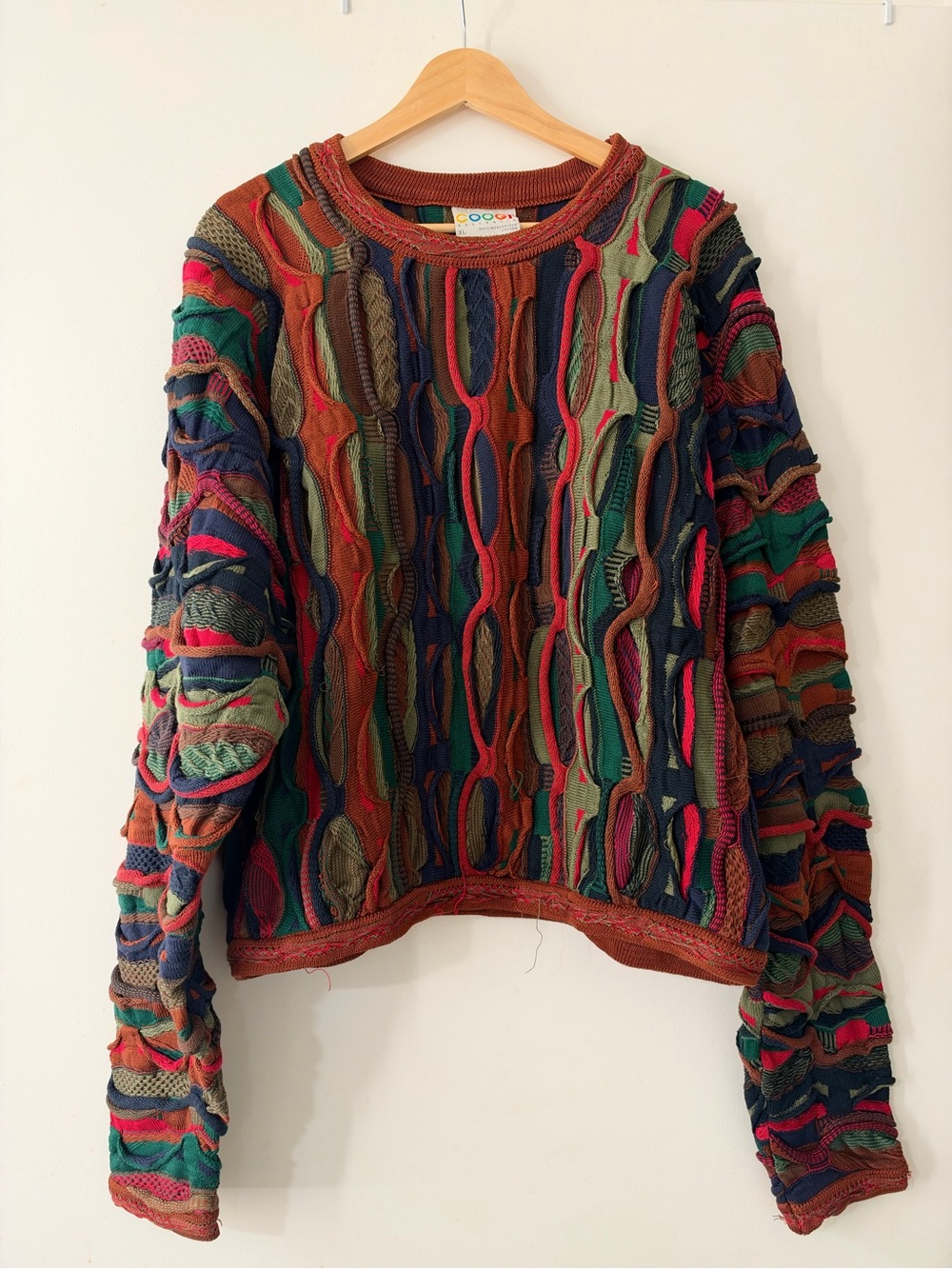 Authentic Coogi Mens Multicolor Cotton Sweater-XL